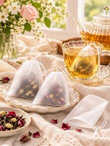 200pcs/100pcs Disposable Drawstring Tea Filter Bags, Non-Woven Fabric Empty Tea Bags, Suitable For Loose Leaf Tea, Herbs, Spices, Coffee, Soup And Cooking, Multiple Sizes Brewing Filter Bags - Multicolor - View 9
