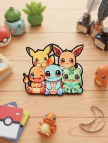 Anime Character Enamel Brooch, Cute Pikachu Eevee Charmander Metal Lapel Badge, Cartoon Collectible Backpack Accessory, Fan Gift - Multicolor - View 2