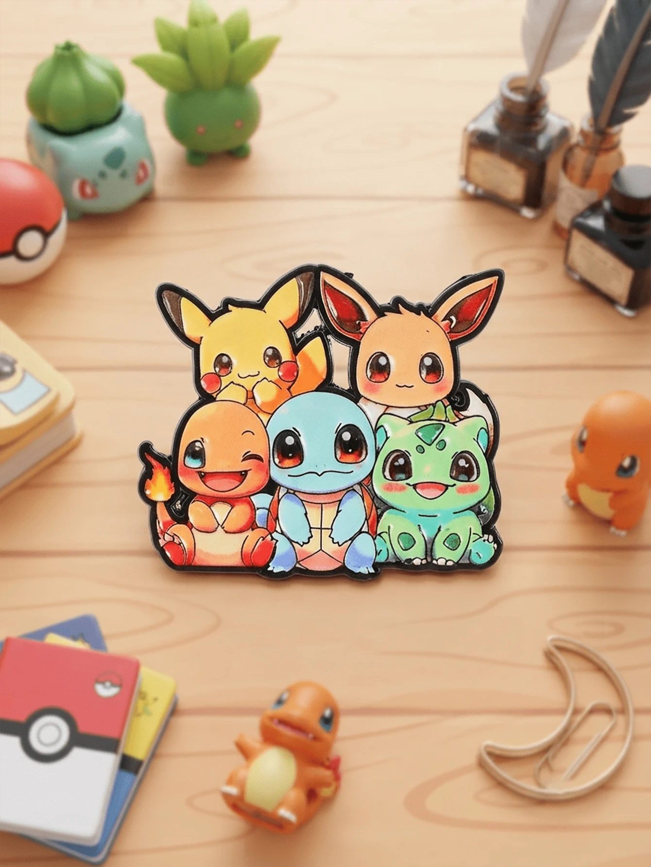 Anime Character Enamel Brooch, Cute Pikachu Eevee Charmander Metal Lapel Badge, Cartoon Collectible Backpack Accessory, Fan Gift