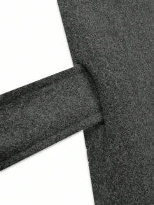 Women's Autumn/Winter Overcoat, Elegant Stand Collar Button Waist Tie Short Wool Cape Coat, Retro Loose Grey Commuter Short Coat - Grey - View 9