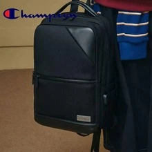 Champion 極簡配色大容量耐用商務通勤休閒學生背包 - 黑色 - 查看 4