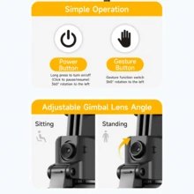 AI Follow-Cloud Gimbal Selfie Stick, Intelligent AI Face Tracking, Balanced Anti-Shake Handle, 360° Panoramic Shooting, Multi-Function Bluetooth Remote Control 850mAh - View 9