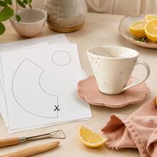 2pcs Ceramic Cup Ceramic Template Paper, Handmade Patchwork Mug Outline Pattern, DIY Handmade Cup Shaping Auxiliary Template, Suitable For Ceramic Enthusiasts For Clay Carving - White - View 1