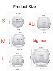 Round Transparent Beta Fish Tank Home Decor Small Ornamental Fish Tank Desktop Fish Tank - Multicolor - View 8