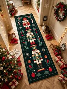 1 pieza Alfombra de piso con diseño de Cascanueces de Acebo Navideño, Alfombra de cocina, Alfombra de cocina, Felpudo, Alfombra pasillera, Alfombra de piso, Alfombra de área, Alfombra navideña, Alfombra de pasillo, Alfombra de dormitorio - Multicolor - Ver 18