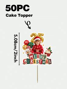 個性化聖誕照片蛋糕裝飾插牌，客製化臉部與年齡數字聖誕快樂杯子蛋糕插牌，金色數字聖誕蛋糕裝飾，客製化照片杯子蛋糕插牌，聖誕派對用品，甜點桌裝飾 - 聖誕節款 - 查看 13