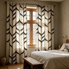 2pcs Digital Printed Curtains, Gray & Black Wave Geometric Pattern, Modern Industrial Style, Suitable For Living Room, Bedroom, Office Decoration - Multicolor - View 9