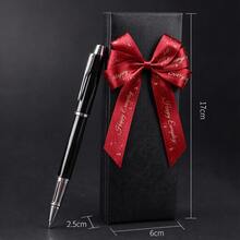 1pc Gift Box Metal Ballpoint Pen, 2 Styles Available (Red / Black Bow), With 2 Refills, Smooth Writing For Business & Office - Multi-color - View 1