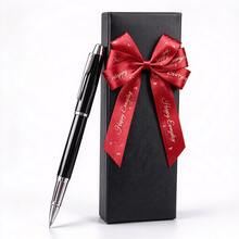 1pc Gift Box Metal Ballpoint Pen, 2 Styles Available (Red / Black Bow), With 2 Refills, Smooth Writing For Business & Office - Multi-color - View 5