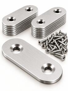 Stainless Steel 2-Hole Flat Mending Plates With Screws, Straight Connector Brackets For Furniture, Shelves And Wood Repairs - Multiple Styles - View 8