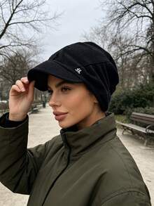 1pc R-Logo Knitted Bucket Hat With Brim, Windproof, Sun Protection, UV Protection, 3D Texture, Foldable, Fashionable & Versatile, Elegant, Soft & Comfortable, Breathable, Multi-Functional, Flattering, Face-Slimming, Suitable For Beach, Outing, Hiking, Cycling - Multicolor - View 5