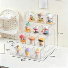 1 hộp đựng trưng bày mỹ phẩm blind box 3 ngăn 3/4 lớp, trong suốt chống bụi, dung tích lớn, xếp chồng được, phân loại lưu trữ, nhựa PET độ trong cao, thiết kế hình chữ nhật phân tầng tối giản hiện đại màu xám khói trong suốt, vách ngăn tháo rời có thể kết nối, dùng trưng bày và lưu trữ son môi, phấn mắt, dưỡng da, mô hình blind box, kệ trưng bày mỹ phẩm để bàn cho bàn trang điểm, phòng ngủ, phòng học, dùng hàng ngày, quà sinh nhật (không bao gồm sản phẩm trong hộp) - Nhiều màu - Xem 14