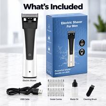 Electric Shaver Men's Hair Body Removal Razor Rechargeable Beard Trimmer Body Grooming Kit USB Cordless Hair Trimmer 800mAh - Silver - View 8