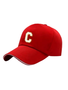 1pc Unisex Y2K Style A-Z Letters Printed Baseball Cap, Outdoor Sun Protection Hat, For Sports, Commuting - Red - View 8