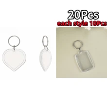 5/10/20/30Pcs Party Gift Creative Transparent Heart & Square Photo Frame Keychain Shell Acrylic Material Keychain Pendant Suitable For DIY Craft Enthusiasts, Placing Photos Of Loved Ones And Children, Phone And Car Key Pendant Decoration, Sister Gift, Christmas Gift - Multicolor - View 36