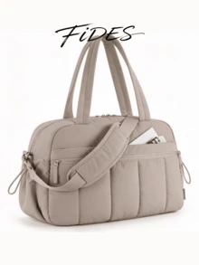 1PC New Large Capacity Handheld Travel Bag, Lightweight Nylon Storage Bag With Luggage Strap Sleeve, Multi-Compartment Zipper Design, Wear-Resistant And Water-Repellent, Practical Gym Bag, Portable Luggage Bag With Multiple Pockets And Layered Storage, Simple Commuter Handbag, Durable And Sturdy Travel Tote Bag - Multicolor - View 13