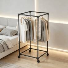 Floor Standing Multi-Function Clothes Rack, 360° Rotating Smooth Casters, Thickened & Heightened Steel Pipe, Top Shoe Rack Storage, Home Bedroom Balcony Storage & Drying Rack - Freestanding Drying Rack - View 15