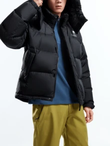 CAMEL CROWN Men's 650 Fill Power Down Jacket, 90% Down 292g Fill Weight, Waterproof Windproof Warm Winter Padded Coat For Cold Weather Outdoor Hiking - Phantom Black - View 3