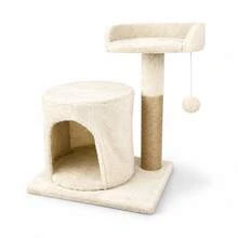 Estructura de escalada para gatos: robusta y duradera; un juguete para interiores apto tanto para gatitos como para gatos adultos; color beige; ayuda a que la mascota gaste energía; estable. - Beis - Ver 2