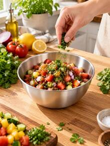3/1pc Large Stainless Steel Measuring Mixing Bowl, Rust-Proof, Suitable For Salad, Cooking And Baking - View 14