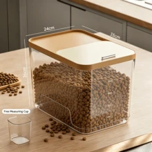 Airtight Moisture-Proof Pet Food Storage Container, Push-Pull Lid Design With Transparent Window Large Capacity Sealed Container, Pest-Proof Cat And Dog Dry Food Storage Box And Dry Goods Organizer, Large Capacity Food Storage Box For Home Use - 3L - View 8