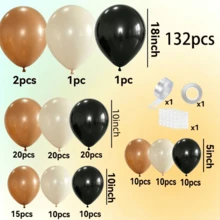 155Pcs Brown Balloon Garland Arch Kit, Black Brown Nude Balloons, Multi Size 18 12 10 5 Inch, For First Rodeo, Wild West Cowboy Birthday, Baby Shower, Gender Reveal, Wedding Party Decor - Multicolor - View 7