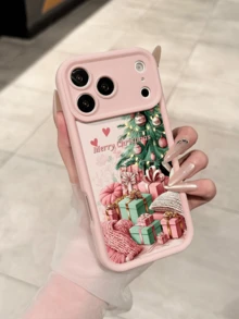 Pink Christmas Tree Gift Thick Anti-Drop Soft Phone Case Compatible With Apple 18 Pro Max/17 Pro Max/16/15/14/13/12/11/XR/XS/15 Plus And Other Models Holiday Gift For Men And Women - Pink - View 5