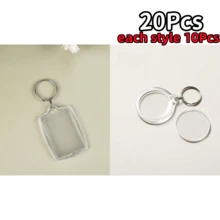 5/10/20/30Pcs Party Gift Creative Transparent Heart & Square Photo Frame Keychain Shell Acrylic Material Keychain Pendant Suitable For DIY Craft Enthusiasts, Placing Photos Of Loved Ones And Children, Phone And Car Key Pendant Decoration, Sister Gift, Christmas Gift - Multicolor - View 33