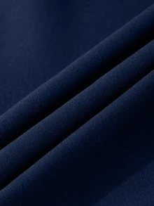 Men's Loose Drop Shoulder Colorblock Patchwork Hoodie Sweatshirt, Autumn/Winter - Navy Blue - View 7