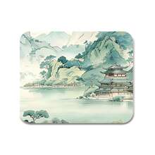 大尺寸綠色風景滑鼠墊，電競辦公居家藝術設計，橡膠底，適用於電腦筆記本，返校桌面配件，辦公用品，滑鼠墊套組，鍵盤墊，學習墊，適合作為送給朋友和家人的禮物 - 多色-C - 查看 8
