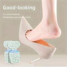 QKC 10PCS Soft Elastic Foot Care Heel Pads, Breathable Anti-Slip Heel, Anti-Friction Heel Protectors, Suitable For Dry Cracked Heels - Transparent - View 2