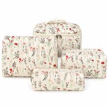Fresh Pastoral Style Makeup Bag Set, Overall Style Fresh And Cute, Zipper Closure, Lightweight And Practical, Soft And Fluffy Texture Storage Bag, Multi-Functional Women's Handbag, Large Capacity Storage For Cosmetics, Toiletries, Skincare Products, Makeup Brushes And Other Personal Items. Different Sizes Convenient For Classification And Organization, Suitable For Home Vanity And Travel Essentials. - Multicolor - View 13