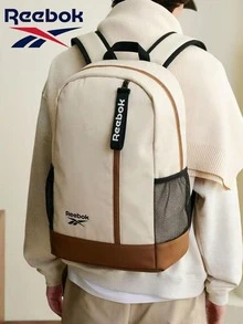 Reebok Colorblock Backpack, Minimalist Large Capacity Commuter Bag, Student Laptop Backpack, Reebok Large Capacity Casual Backpack, Lightweight And Comfortable For Shoulders, Unisex - White - View 1