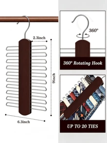 Tie Rack Organizer For Closet, With 20 Rotating Non-Slip Hooks, Multi-Layer Storage Unit, Ideal For Bedroom Clothing And Various Items Organization - Multicolor - View 7