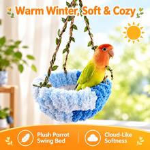 Parrot Hammock Nest, Forest Style Hanging Swing Bed, Suitable For Cockatiel, Tiger-Striped, Peony Small Bird Cage Resting, All-Season Bird Nest - Multi-color - View 3