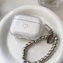 愛心印花 AirPodspro3 2代相容 iPhone 耳機保護殼 1/3/4/5 無線保護殼 2代、3代與4代，適用於 Airpods5 - 無色 - 查看 3