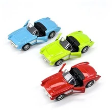 1pc Alloy Convertible Model Car, Retro Open-Top Sports Car Miniature With Detailed Interior, Bright Color Random Style, Desktop Display Collectible, Birthday Gift, Christmas Gift, Holiday Gift Choice - Multicolor - View 4