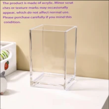 6/3/1pc Transparent Acrylic Pen Holder, Minimalist Highly Attractive Office Desktop Student Multi-Function Storage Box, Suitable For Storing Various Small Accessories, - Transparent - View 7