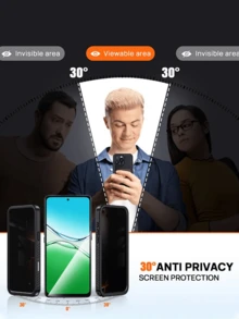 5 buah Pelindung Layar Anti-Intip, Ketebalan Ultra Tipis 0,33mm, Mendukung Pengenalan Wajah, Anti Gores & Anti Minyak, Kemasan Kotak Keras - Hitam - View 4