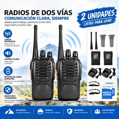 2 piezas BAOFENG BF-888S Radio bidireccional portátil de aficionados UHF Walkie Talkie para adultos, comunicaciones portátiles para exteriores para senderismo, ciclismo, camping