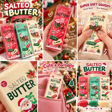 Butter Stick Squeeze Toy, Macaron Color Soft Stress Relief Toy With Squeaky ASMR Effect, Handmade Ball Filled Pressure Relief Desktop Toy, Pink Green Butter Stick Shape Handheld Tactile Squeeze Toy, Home Office Gift - Multicolor - View 12