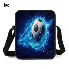 Blue Light Effect Soccer 2D Print 3 Pieces Set, Side Elastic Mesh Pocket Water Bottle Holder, Wide Thick Breathable Adjustable Shoulder Strap, Fashion Sporty Style Commute Travel Picnic Daily Storage Bag - Printed Bag - View 11