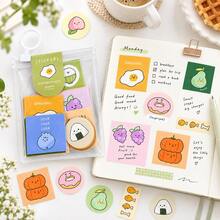 Expression Story Series Adhesive Sticker Pack, Cartoon Food Stickers, Hand-Drawn Fruit Stickers, Cherry Blossom Pink Floral Element Planner Stickers, DIY Decorative Stickers - Multicolor - View 4