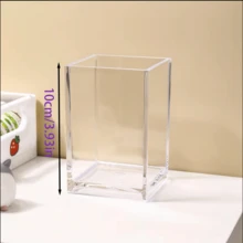 6/3/1pc Transparent Acrylic Pen Holder, Minimalist Highly Attractive Office Desktop Student Multi-Function Storage Box, Suitable For Storing Various Small Accessories, - Transparent - View 4