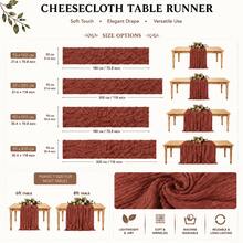 3 Packs Terracotta Cheesecloth Table Runner, Boho Rustic Crinkle Gauze Table Runners, Semi Sheer Cheese Cloth Table Decor For Wedding Reception, Bridal Shower, Baby Shower, Birthday Party, Thanksgiving, Christmas, Farmhouse Dining Table And Home Decor - Multicolor - View 2