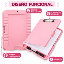 Vmingo A4 Clipboard Storage Clip Folder - Light Pink - View 3