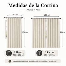 AMOROSA 2 Piezas Cortinas Blackout 300*230 cm para Ventana,Suaves y Elegantes,Ayudan a Bloquear la Luz y Proteger la Privacidad, Selección Familiar para Recámara,Sala,Dormitorio y Hogar-Beige - Beis - Ver 10