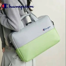 Túi đựng laptop Champion phối màu patchwork, chống sốc, dung tích lớn, túi bảo vệ laptop, túi đi làm cho nhân viên văn phòng và học sinh sinh viên - màu xanh lá - Xem 2