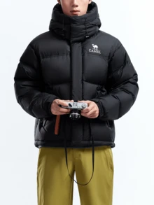 CAMEL CROWN Men's 650 Fill Power Down Jacket, 90% Down 292g Fill Weight, Waterproof Windproof Warm Winter Padded Coat For Cold Weather Outdoor Hiking - Phantom Black - View 1