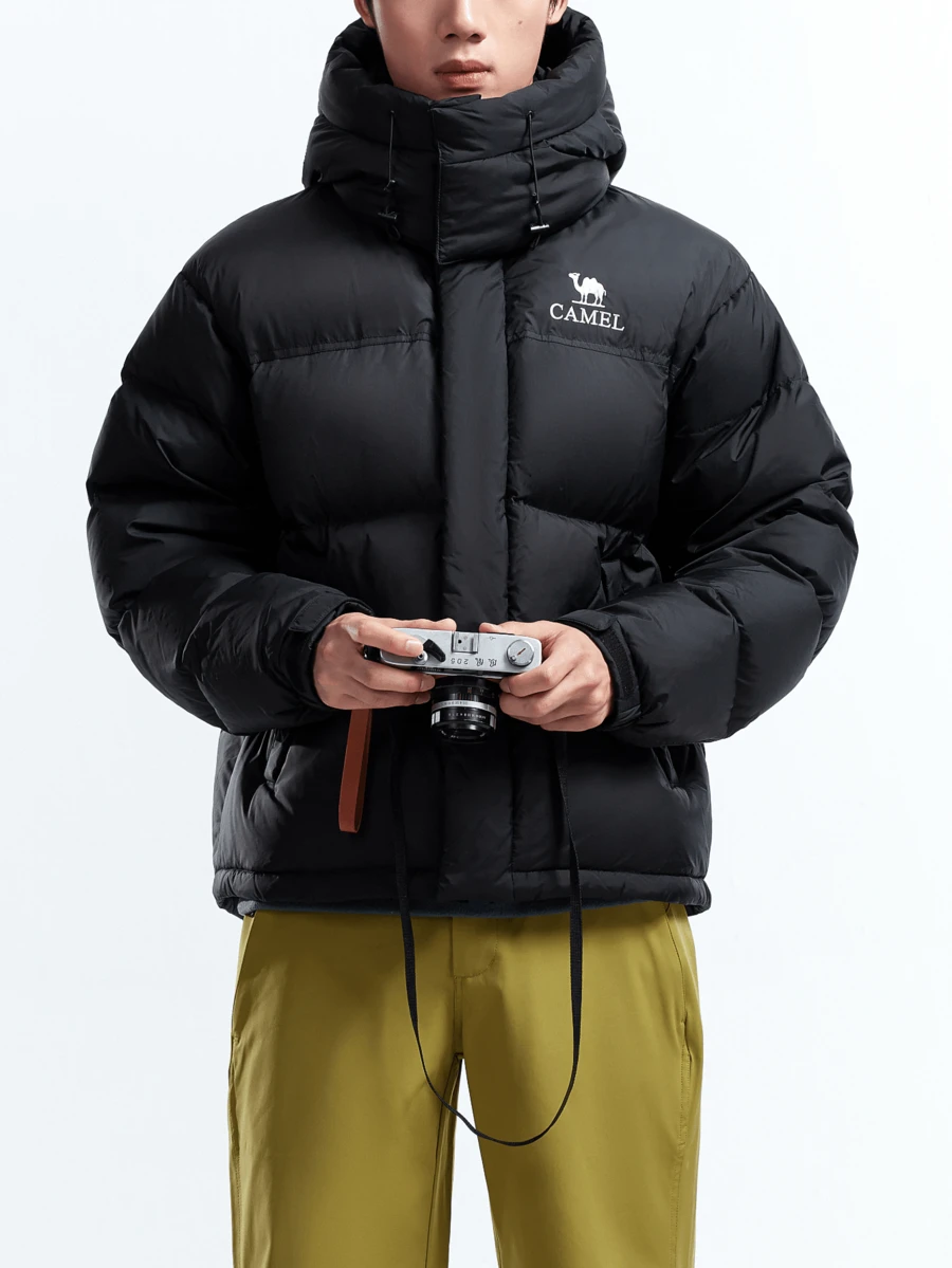 CAMEL CROWN Men's 650 Fill Power Down Jacket, 90% Down 292g Fill Weight, Waterproof Windproof Warm Winter Padded Coat For Cold Weather Outdoor Hiking - Phantom Black - View 1